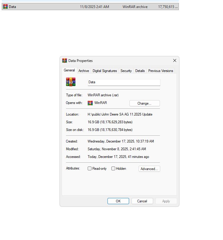 John Deere SA 5.3 AG 11.2025 Agricultural Equipment Data 1 2