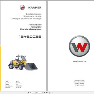 Kramer Telehandler 1245CC35 4512 Spare Parts Catalog 1000302531 2024 DE EN FR (1)
