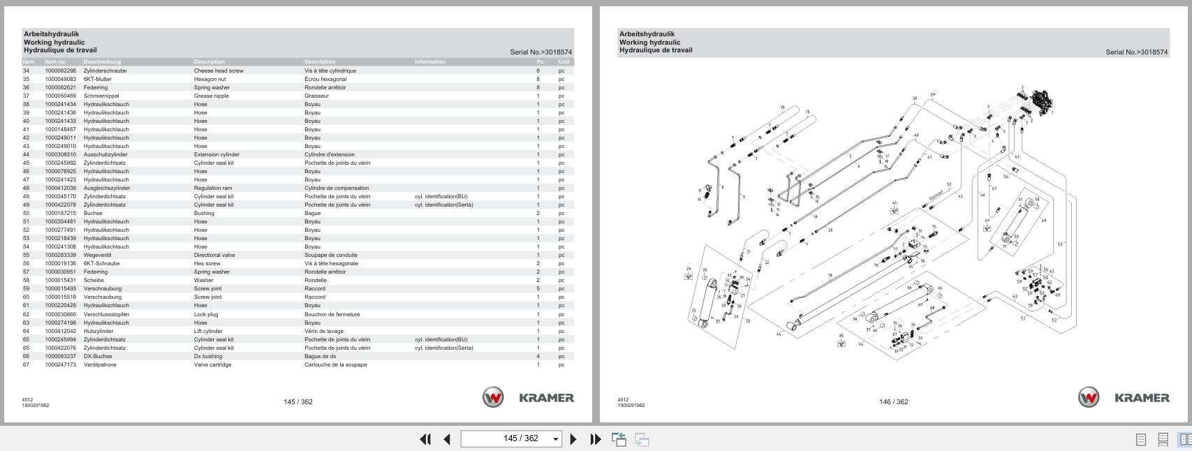 Kramer Telehandler 1245CC35 4512 Spare Parts Catalog 1000302531 2025 DE EN FR (2)