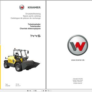 Kramer Telehandler 1445 T01 02 Spare Parts Catalog 05.2024 DE EN FR (1)