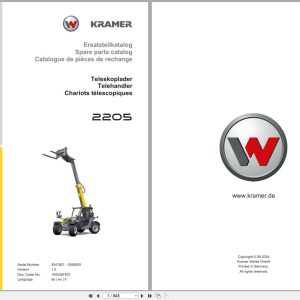 Kramer Telehandler 2205 Spare Parts Catalog 1000397870 08.2024 DE EN FR (1)
