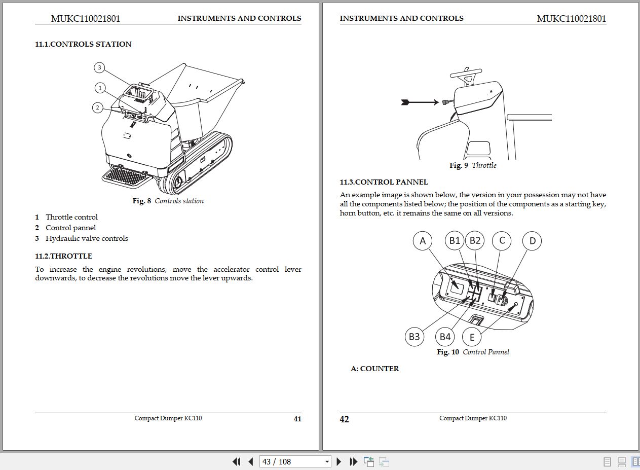 Kubota Compact Dumper KC110 Operator Safety Maintenance Service Manual MUKC110011801 (2)