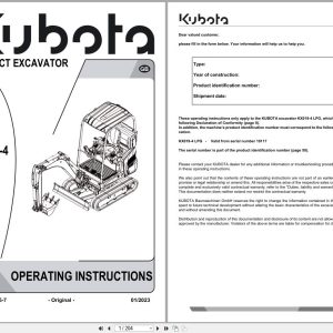 Kubota Compact Excavator KX019 4 LPG Operating Instruction RG156 8135 7 2023 (1)