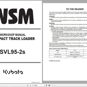 Kubota Compact Track Loader SVL95 2s Workshop Manual RY911 25521 2018 (1)