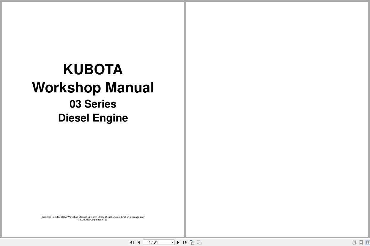 Kubota Diesel Engine 3 Series D1403 B to F2803 BE Workshop Manual (1)