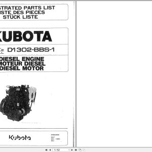 Kubota Diesel Engine D1302 BBS 1 Spare Parts List 97898 02030 1990 FR EN DE (1)
