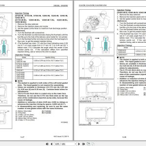 Kubota Diesel Engine D1503 M to V2203 M BG Service Manual 9Y111 00142 2007 (2)