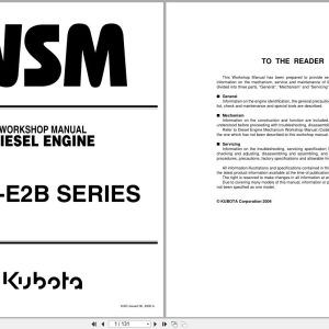 Kubota Diesel Engine D1503 M to V2403 M Workshop Manual 9Y011 02813 2006 (1)