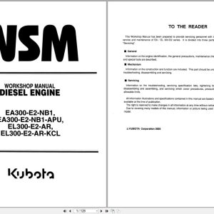 Kubota Diesel Engine EA EL 300 E2 series Workshop Manual 2005 (1)