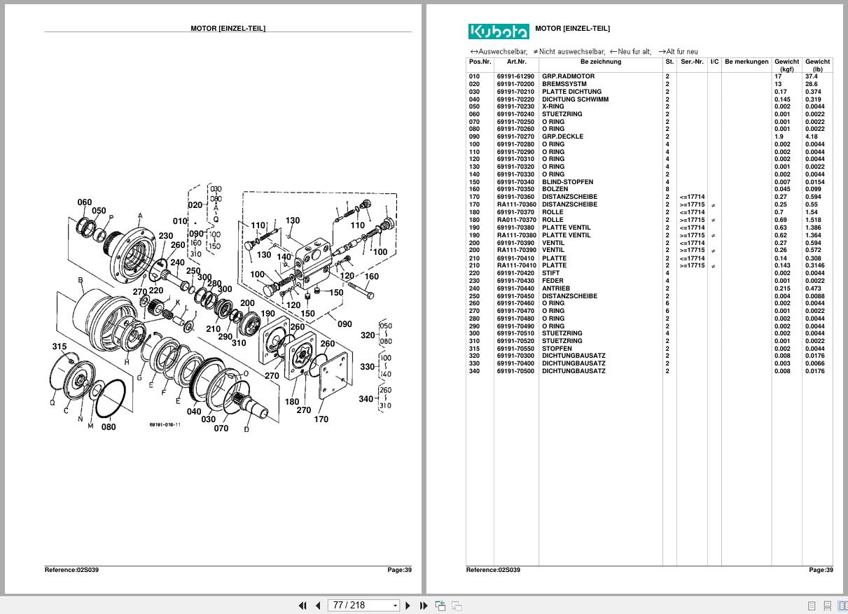 Kubota Diesel Engine K800 Spare Parts List DE (2)