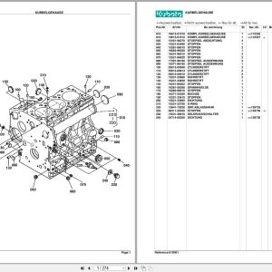 Kubota Diesel Engine KX412 Spare Parts List DE (1)
