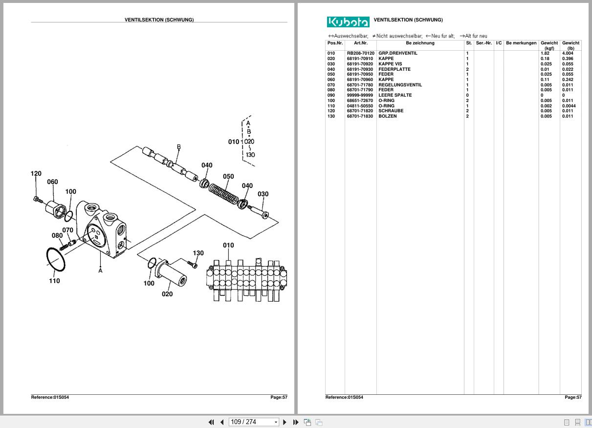Kubota Diesel Engine KX412 Spare Parts List DE (2)