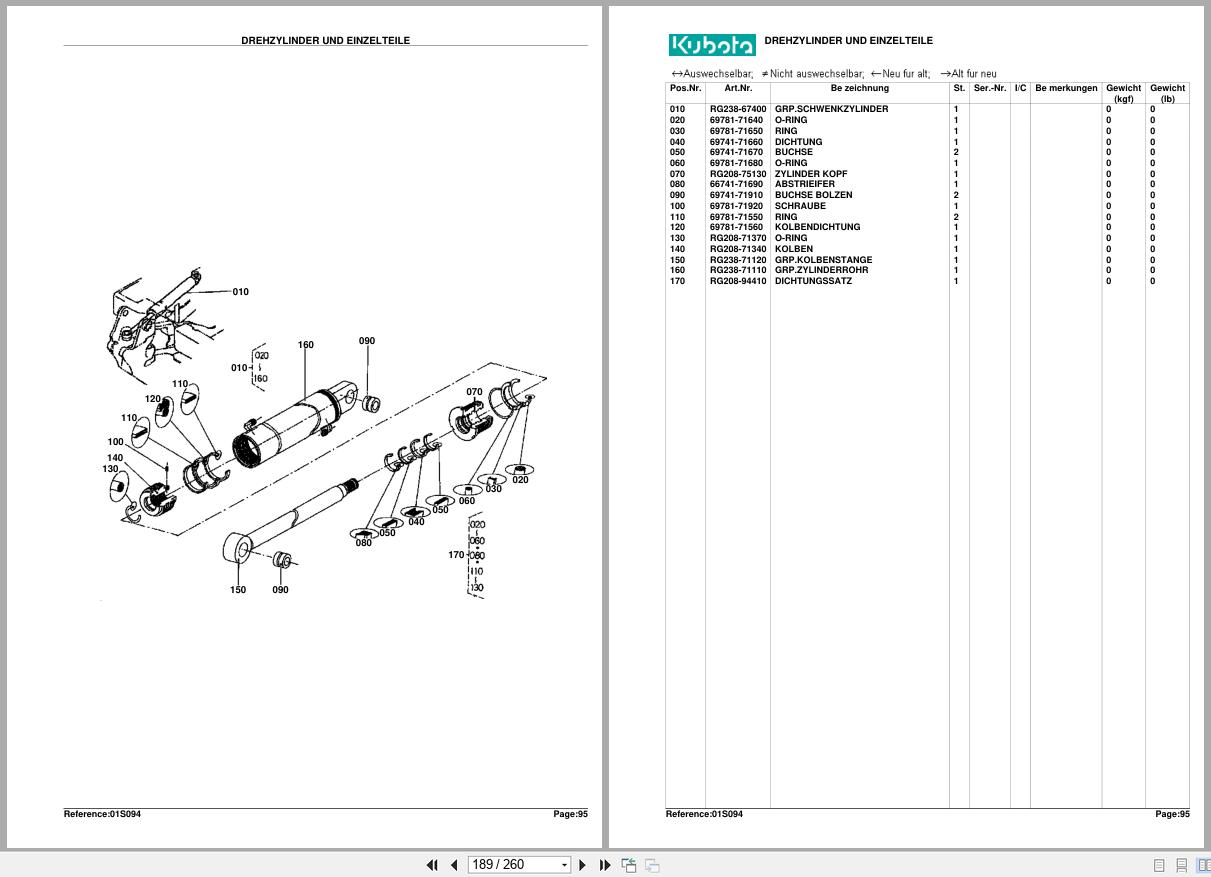 Kubota Diesel Engine KX61 2 ALPHA Spare Parts List DE (2)