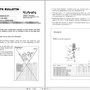 Kubota Diesel Engine V1505 Series Parts Bulletin 97898 04061 (1)