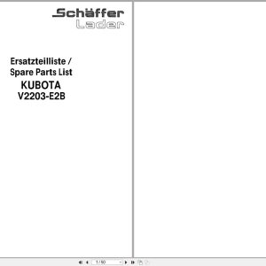 Kubota Diesel Engine V2203 E2B Spare Parts List 97898 61460 2006 FR EN DE (1)