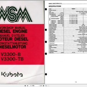 Kubota Diesel Engine V3300 B V3300 TB Workshop Manual (1)