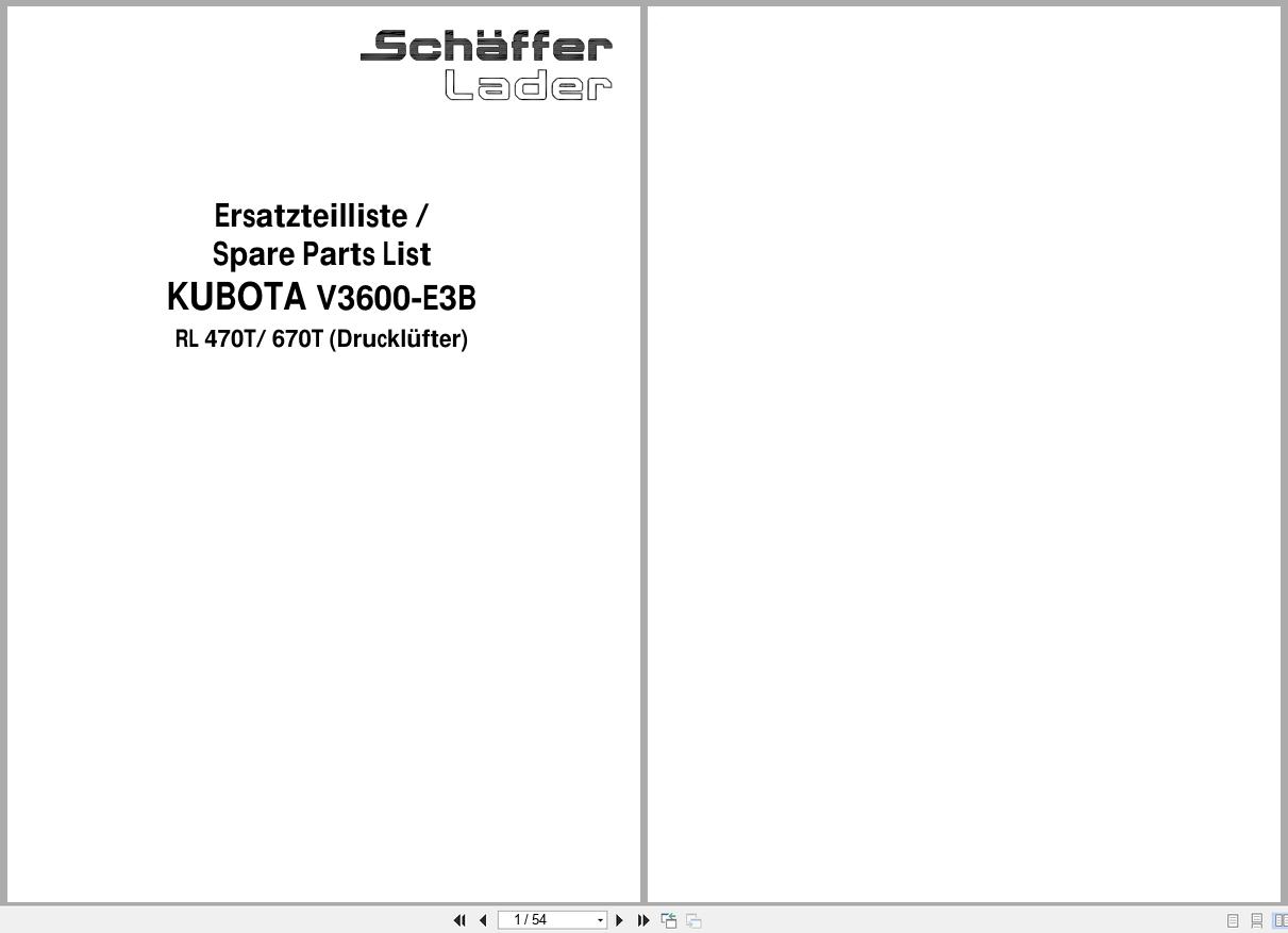 Kubota Diesel Engine V3600 E3B Spare Parts List 97898 73300 2008 FR EN DE (1)