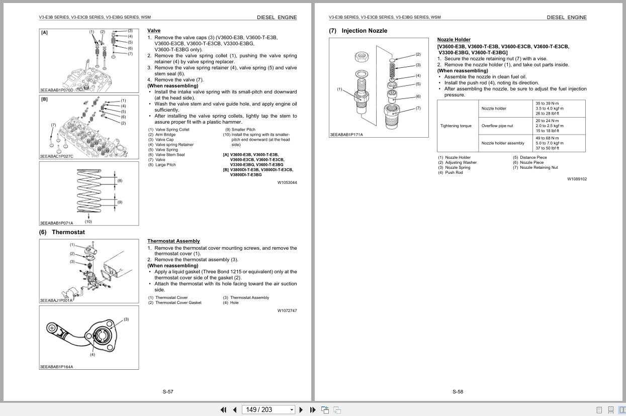Kubota Diesel Engine V3600 E3B to V3800DI T E3BG Workshop Manual 9Y121 01041 2008 (2)