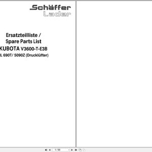 Kubota Diesel Engine V3600 T E3B Spare Parts List 97898 73280 2008 FR EN DE (1)