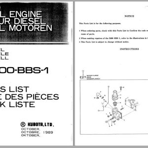 Kubota Diesel Engine Z400 BBS 1 Parts Manual EN FR DE (1)