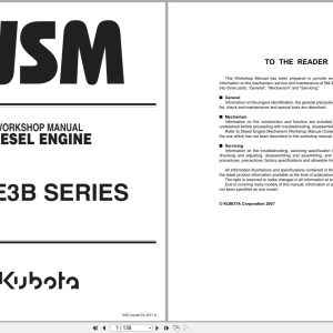 Kubota Diesel Engine Z482 E3B to D902 E3B Workshop Manual 9Y111 00133 2011 (1)