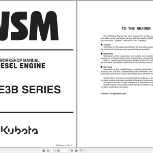 Kubota Diesel Engine Z482 E3B tpoD902 E3B Workshop Manual 9Y111 00134 2014 (1)