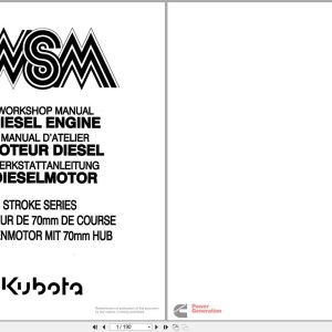 Kubota Diesel Engine Z500 B to V1200 B Workshop Manual 97897 00624 1990 EN DE FR (1)