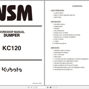 Kubota Dumper KC120 Workshop Manual RY911 29270 2020 (1)
