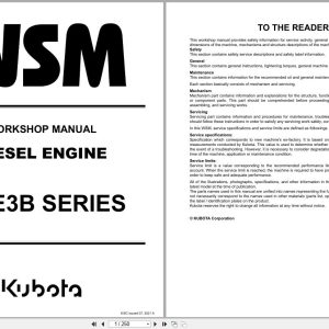 Kubota Engine V3007 DI T E3B V3307 DI T E3B Workshop Manual 9Y311 01050 (1)