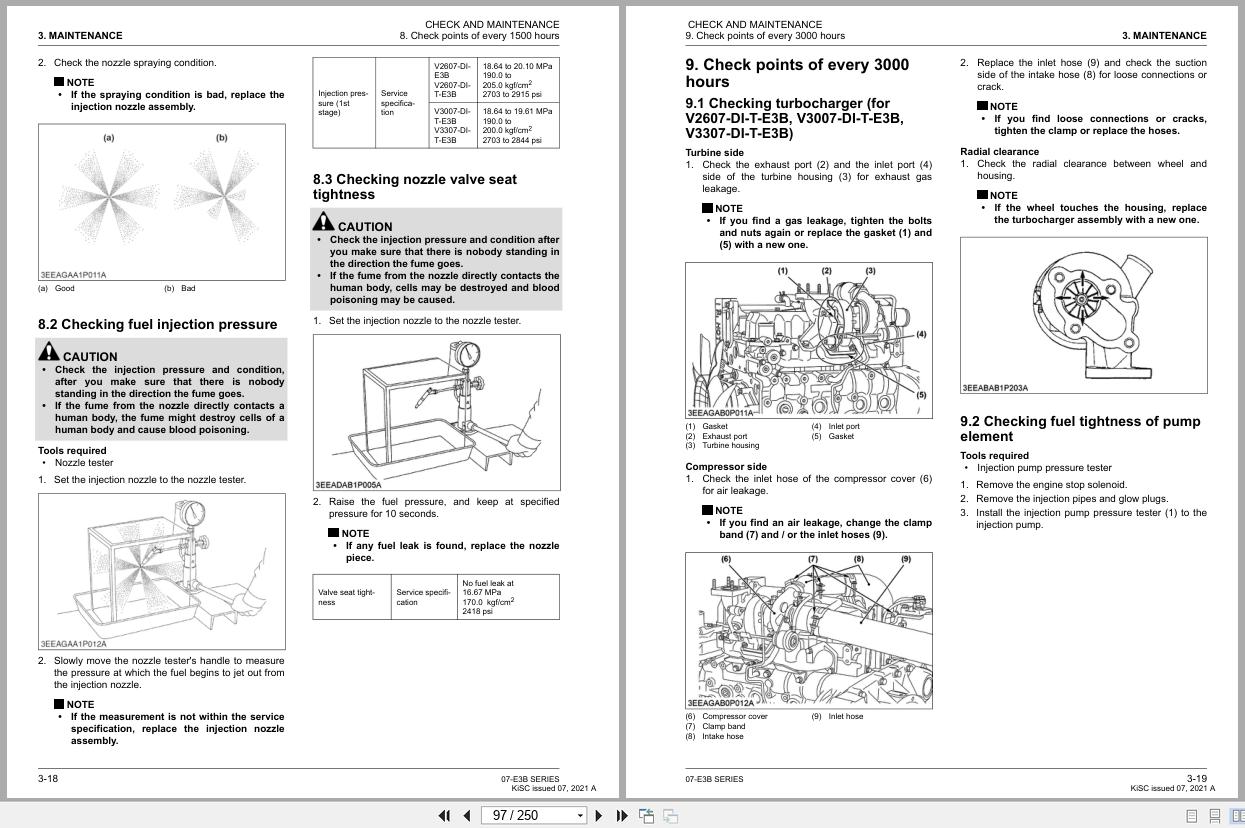 Kubota Engine V3007 DI T E3B V3307 DI T E3B Workshop Manual 9Y311 01050 (2)