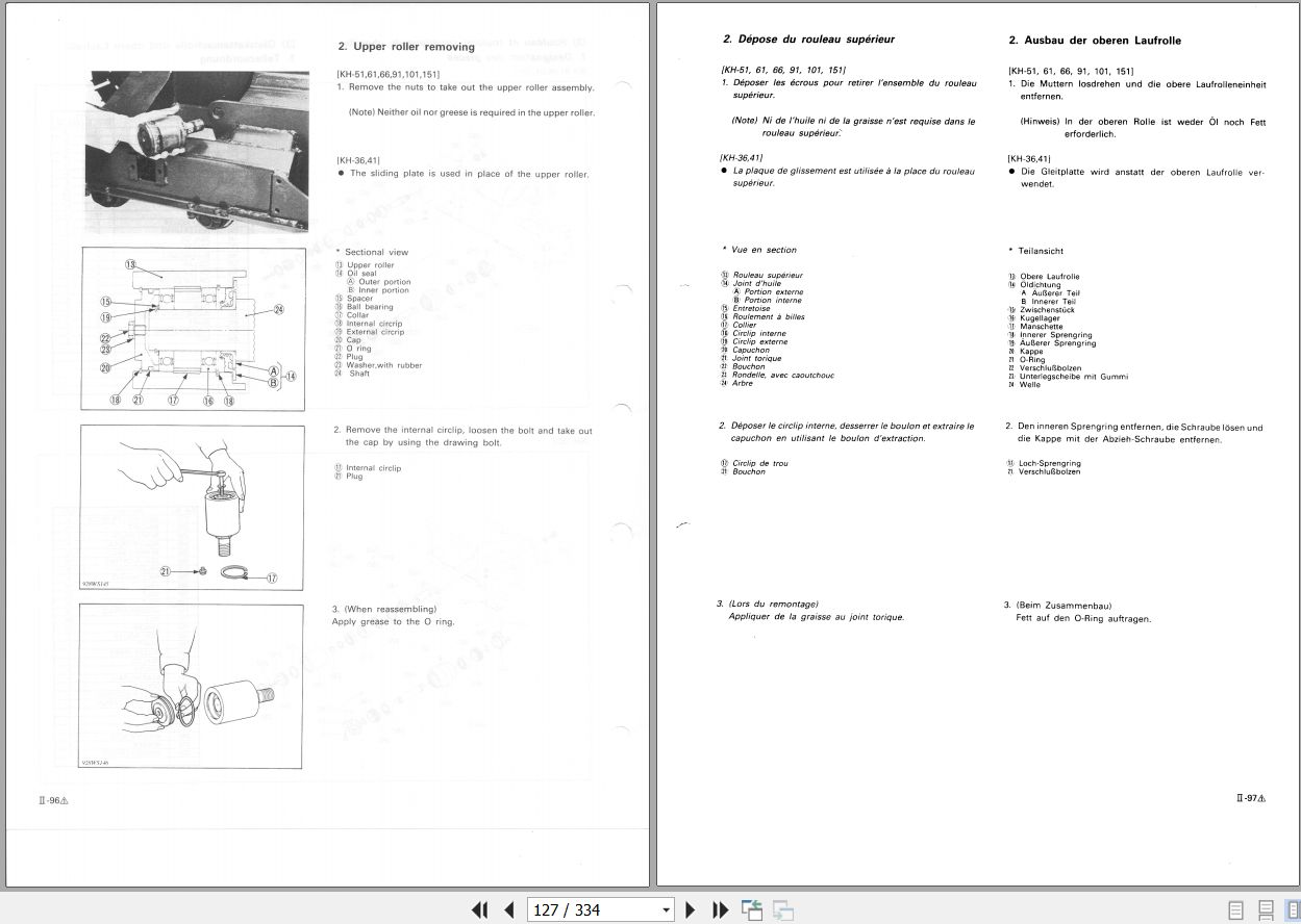 Kubota Excavator KH 36 to KH 151 Workshop Manual 97899 60062 2003 EN FR DE (2)