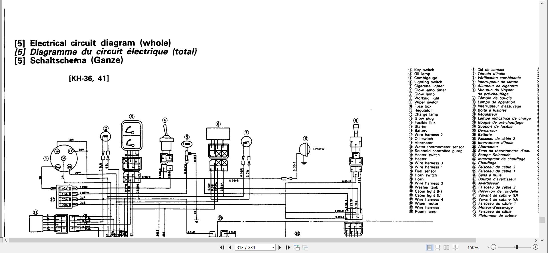 Kubota Excavator KH 36 to KH 151 Workshop Manual 97899 60062 2003 EN FR DE (3)