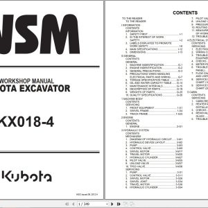 Kubota Excavator KX018 4 Workshop Manual RY911 21920 2012 (1)