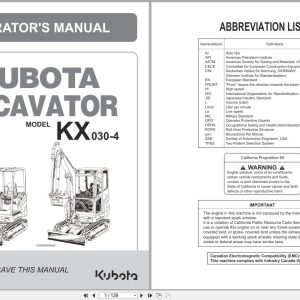 Kubota Excavator KX030 4 Operators Manual RG467 8193 1 2021 (1)