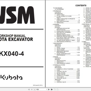 Kubota Excavator KX040 4 Workshop Manual RY911 21760 2013 (1)