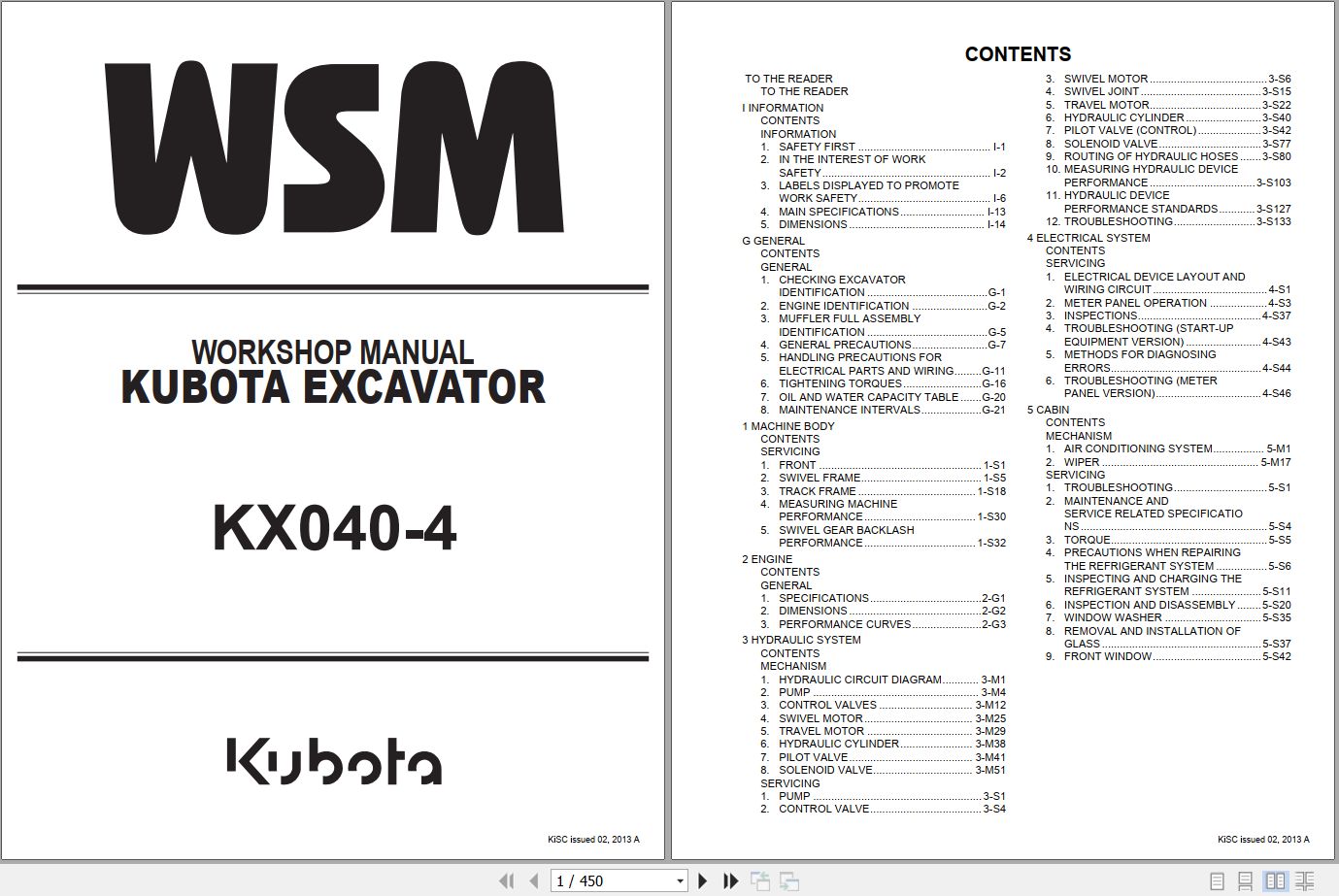 Kubota Excavator KX040 4 Workshop Manual RY911 21760 2013 (1)