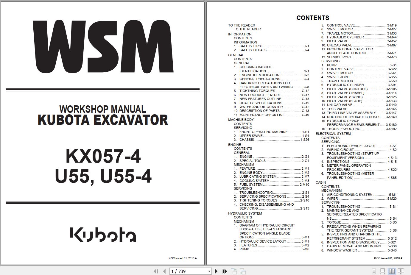 Kubota Excavator KX057 4 U55 U55 4 Workshop Manual 2010 (1)