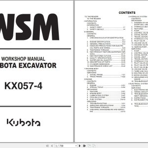 Kubota Excavator KX057 4 Workshop Manual RY911 20073 2011 (1)