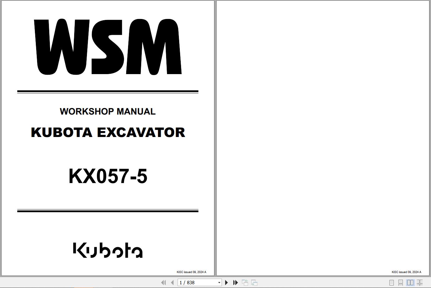 Kubota Excavator KX057 5 Workshop Manual RY911 28157 2024 (1)