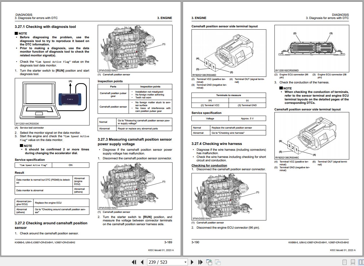 Kubota Excavator KX060 5 U56 5 Diagnosis Manual RY910 28422 2023 (2)