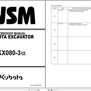 Kubota Excavator KX080 3a Workshop Manual 97899 61942 2008 (1)