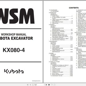 Kubota Excavator KX080 4 Workshop Manual RY911 21491 2015 (1)