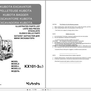 Kubota Excavator KX101 3a3 Illustrated Parts List RG648 8139 0 IT FR ES EN (1)