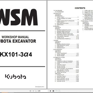 Kubota Excavator KX101 3a4 Workshop Manual RY911 24691 2018 (1)