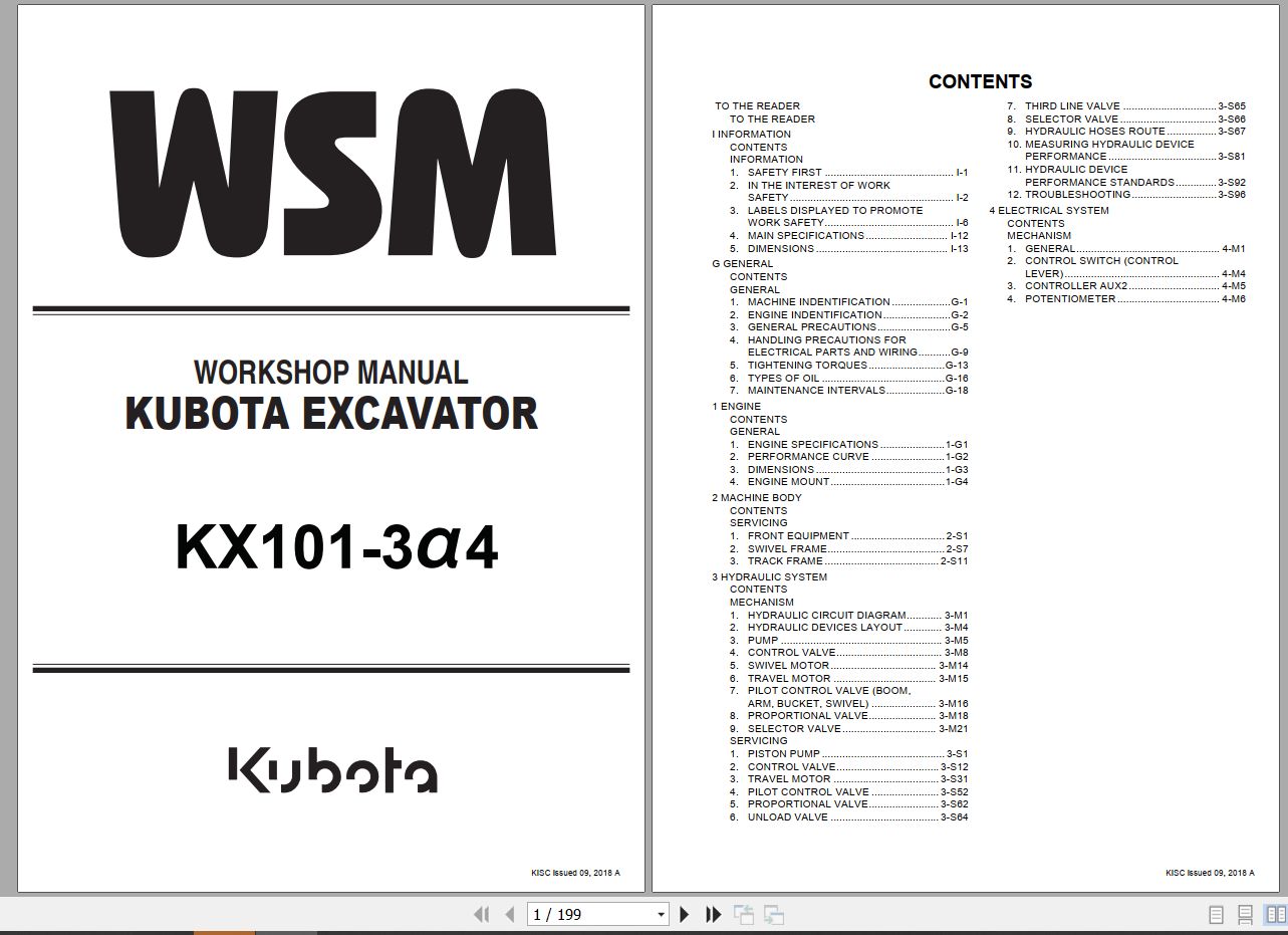 Kubota Excavator KX101 3a4 Workshop Manual RY911 24691 2018 (1)