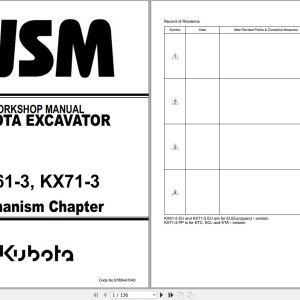 Kubota Excavator KX61 3 KX71 3 Workshop Manual 97899 61040 (1)