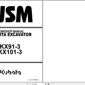 Kubota Excavator KX91 3 KX101 3 Workshop Manual 97899 60520 (1)