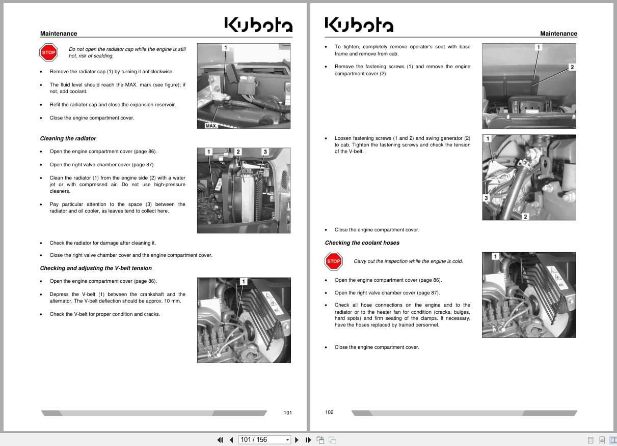 Kubota Mini Excavator KX121 3 Alpha to U50 3 Alpha Operating Instructions RG738 8135 3 2011 (2)