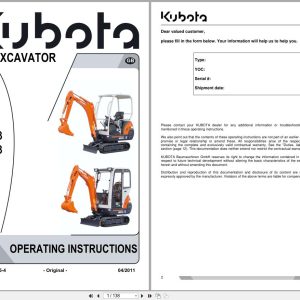 Kubota Mini Excavator KX36 3 KX41 3 Operating Instructions RG138 8135 4 2011 (1)
