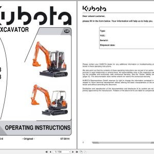 Kubota Mini Excavator KX61 3 KX71 3 Operating Instructions RG248 8135 8 2014 (1)